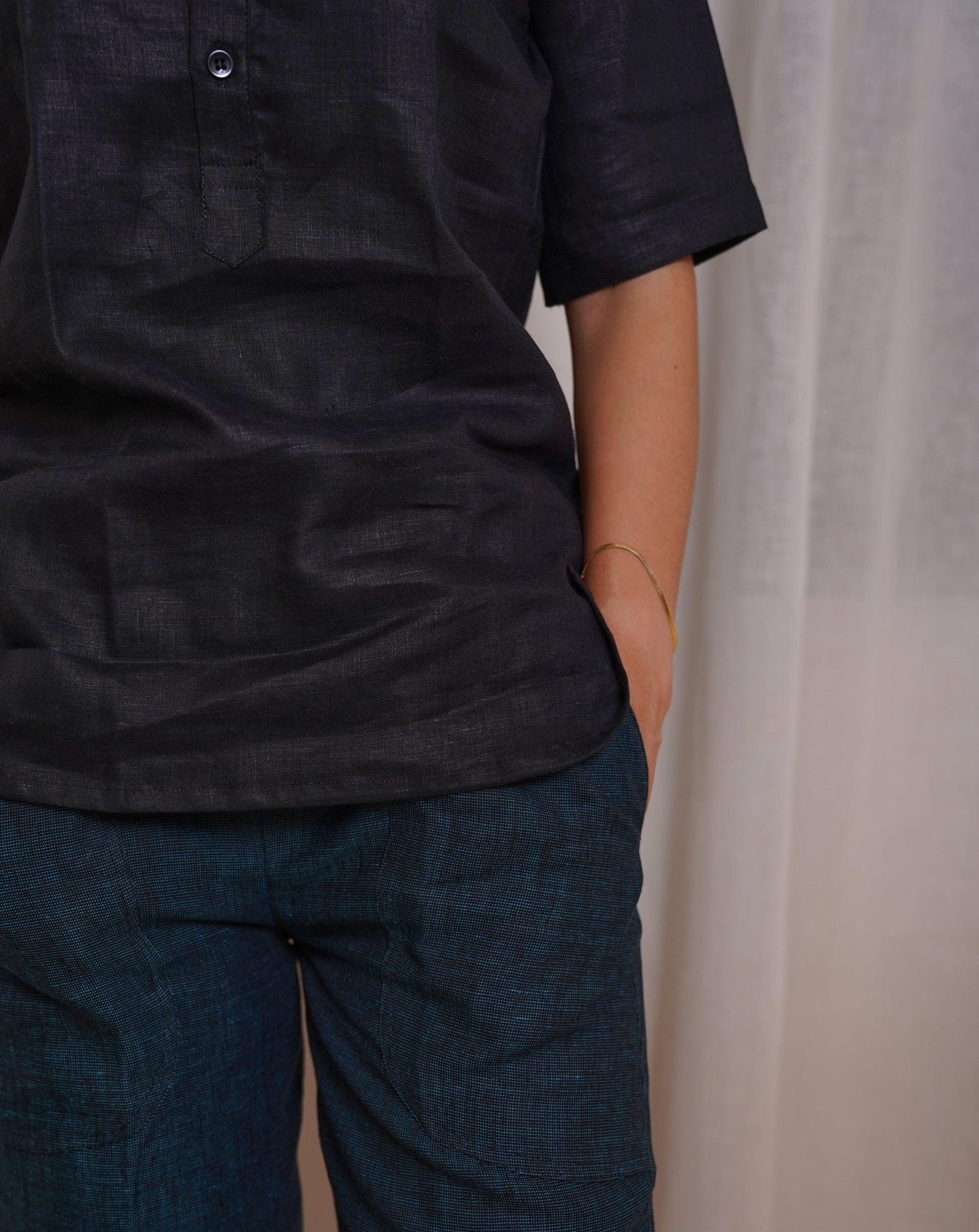 EVIE Linen Kurta inspired Shirt - OrganoLinen