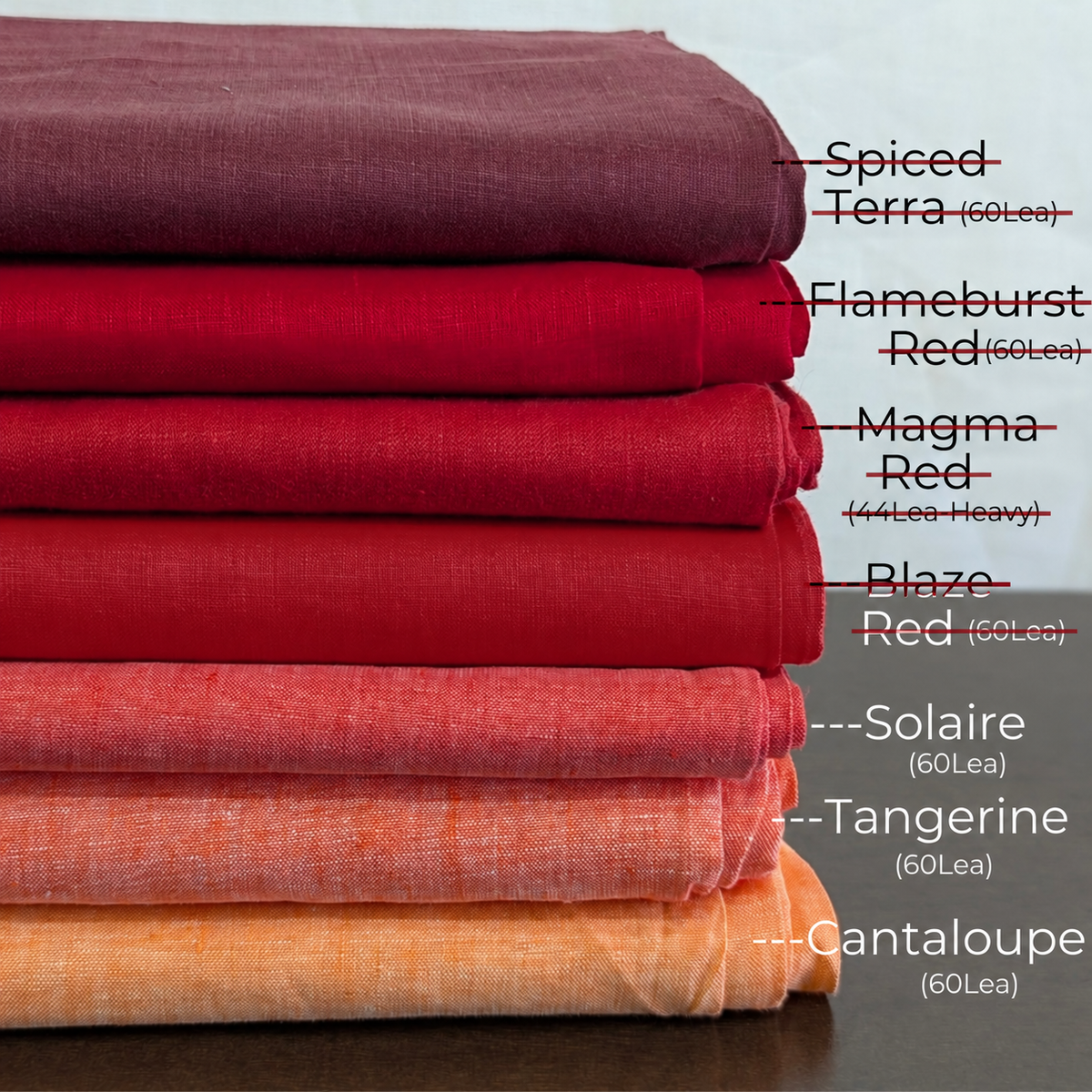 Pure Linen Red Fabrics – Ember Glow by OrganoLinen