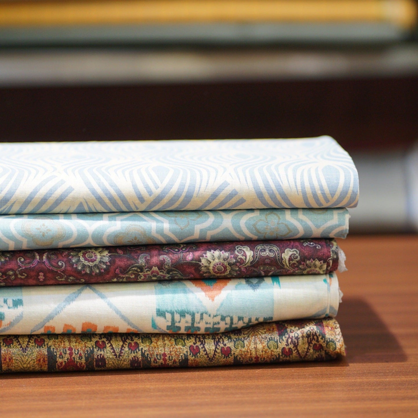 Blue, Red Prints: Versatile Pure Linen Fabric, Used for Shirts, Tops, Dresses, Palazzos - OrganoLinen