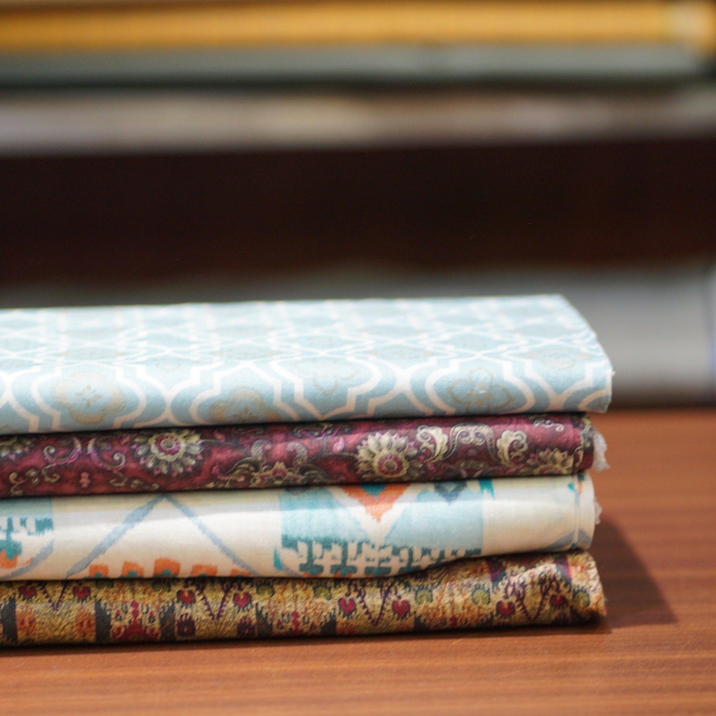 Blue, Red Prints: Versatile Pure Linen Fabric, Used for Shirts, Tops, Dresses, Palazzos - OrganoLinen