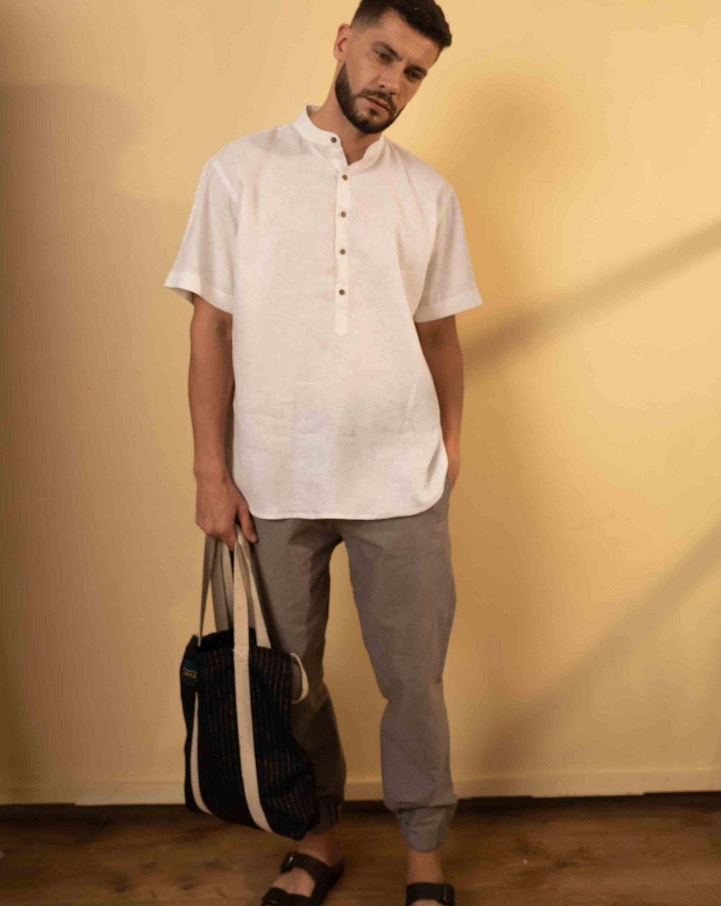 ARLO Linen Joggers for Men - Neutral shades - OrganoLinen