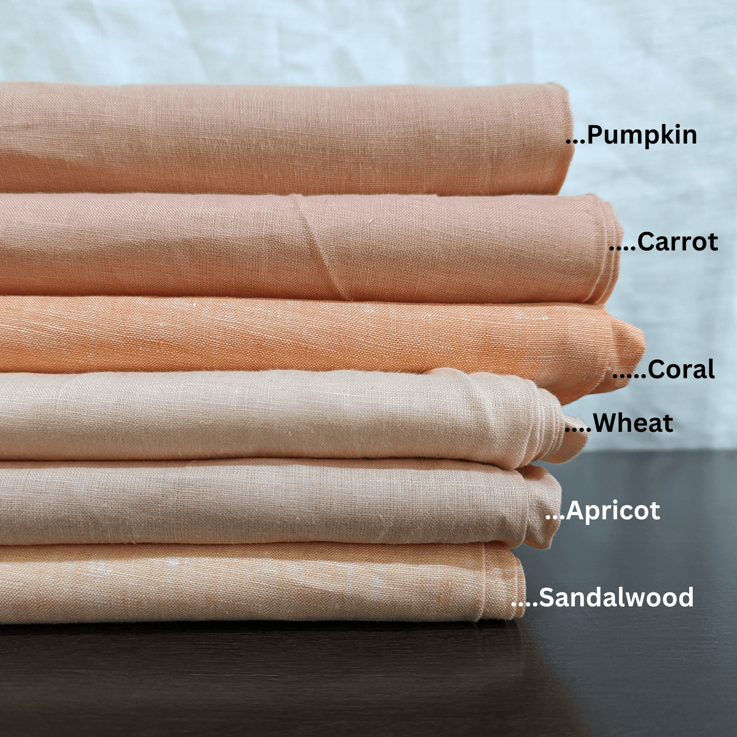 Peach: Shirting Pure Linen Fabric, Used for Shirts, Dresses, Tops, Bedding - OrganoLinen