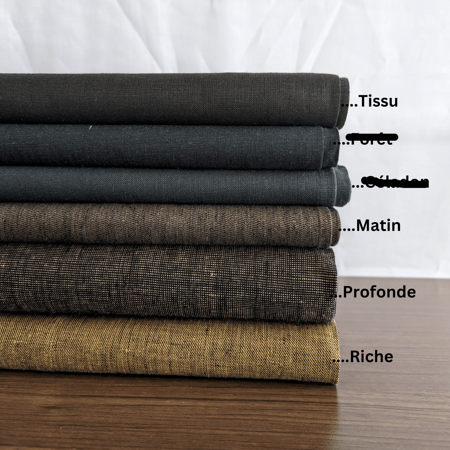 Earth Color Palette, Pure Linen Fabric, Used for Suits, Pants, Trousers, Tableware, Upholstery
