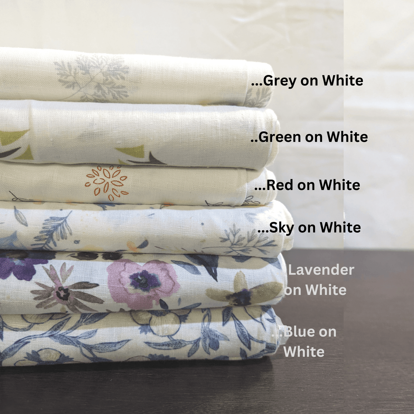 White Prints: Versatile Pure Linen Fabric, Used for Shirts, Tops, Dresses, Palazzos