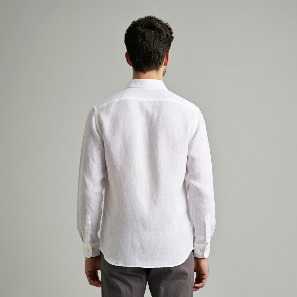Men's White Linen Shirt – Cloud by OrganoLinen