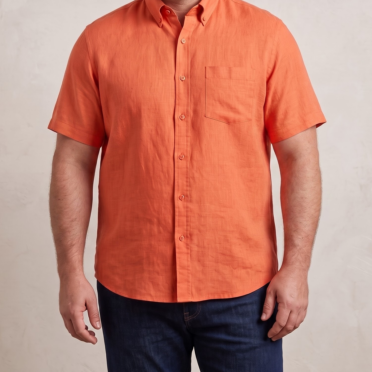 Men's Plus Size Linen Shirt in Poppy Fields – Ember by OrganoLinen