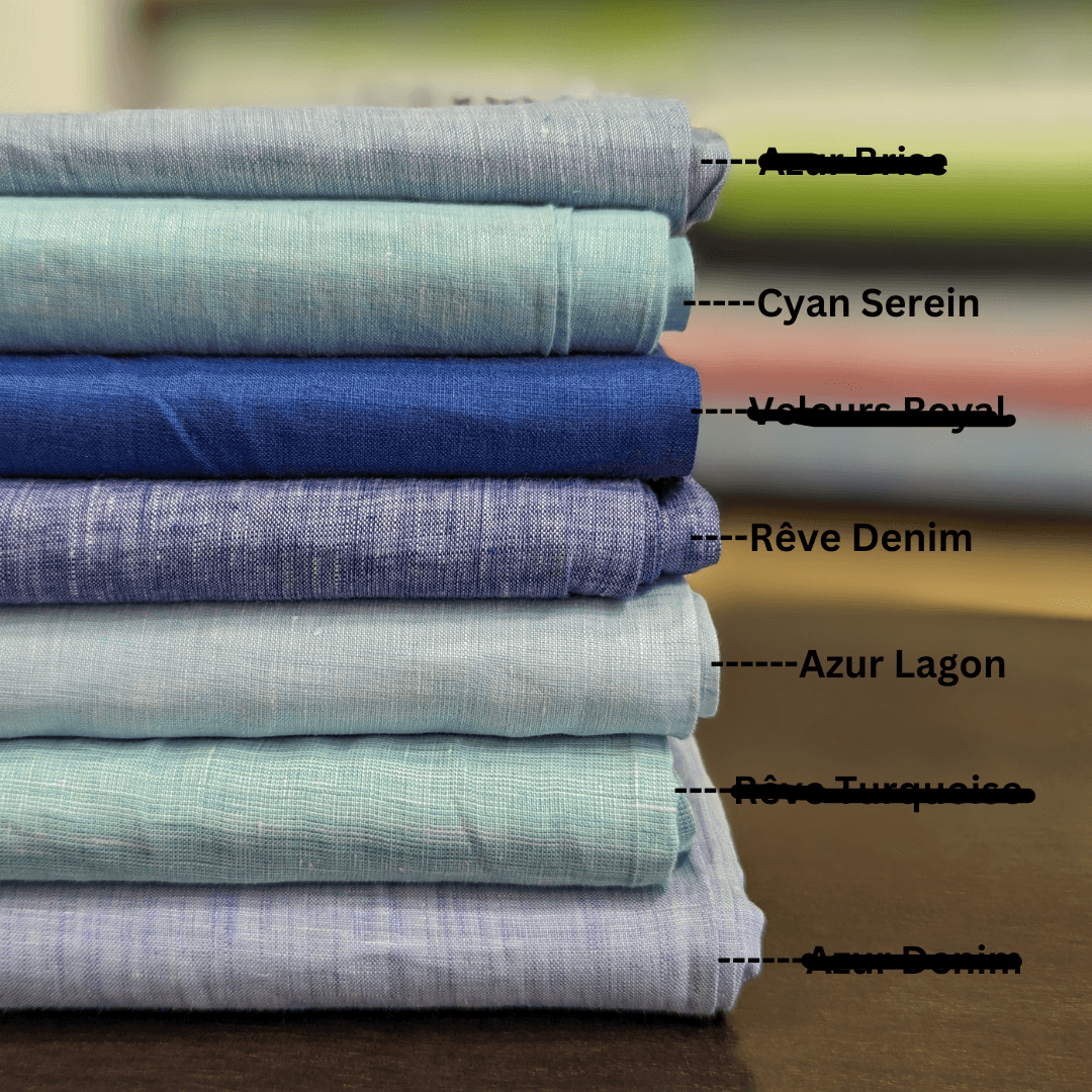 Premium Blue Linen for Shirts, Dresses and Tops – Pezia by OrganoLinen