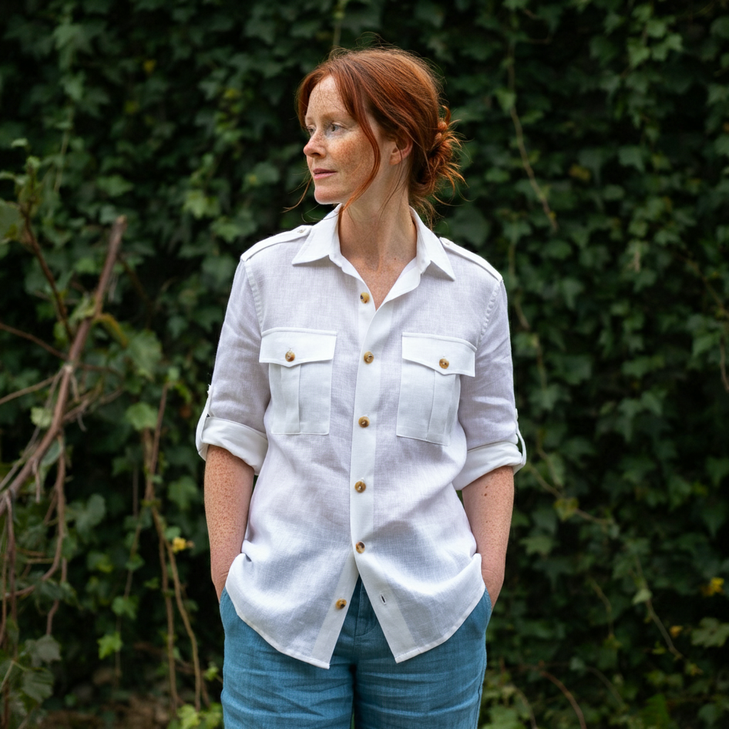 CANVAS Women's White Heavy Linen Shirt – Custom & Tailored Fit
