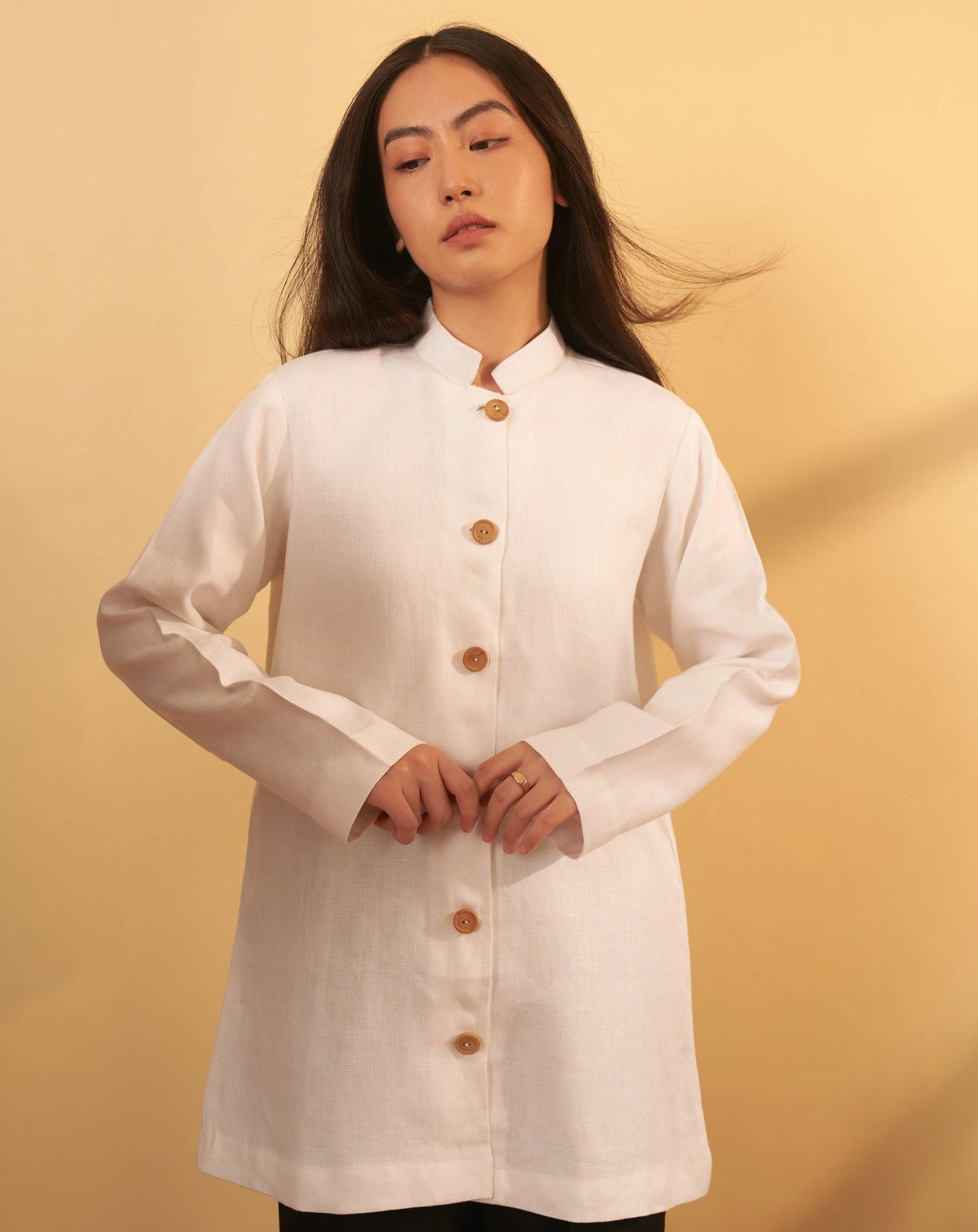 IRENE Long Linen Overcoat - OrganoLinen