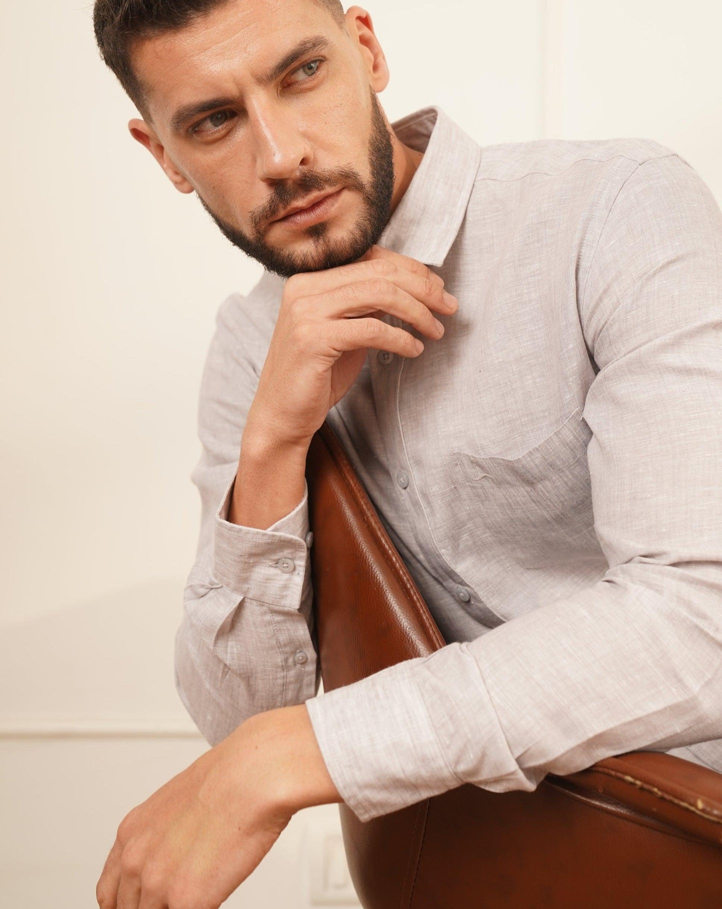 CONCORD Classic Linen Shirt for Men - Tan - OrganoLinen