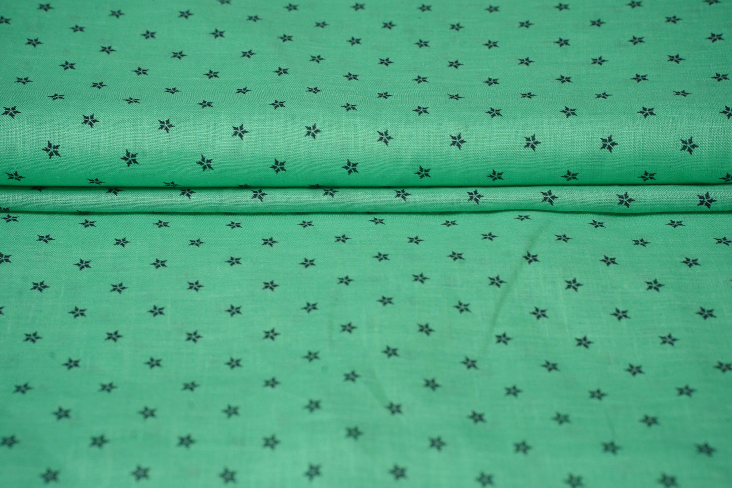 Digital Micro Print on Green base - Linen Fabric - OrganoLinen