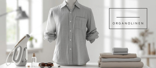Man in a well-fitted linen shirt showing shoulder and chest fit