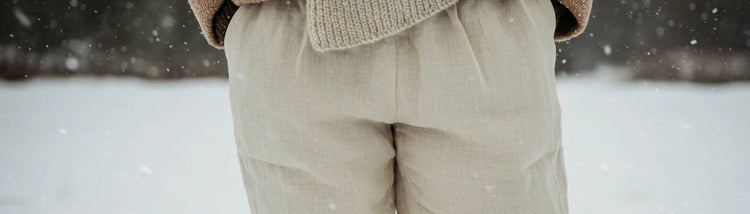 What are some good color combinations for linen pants in winter