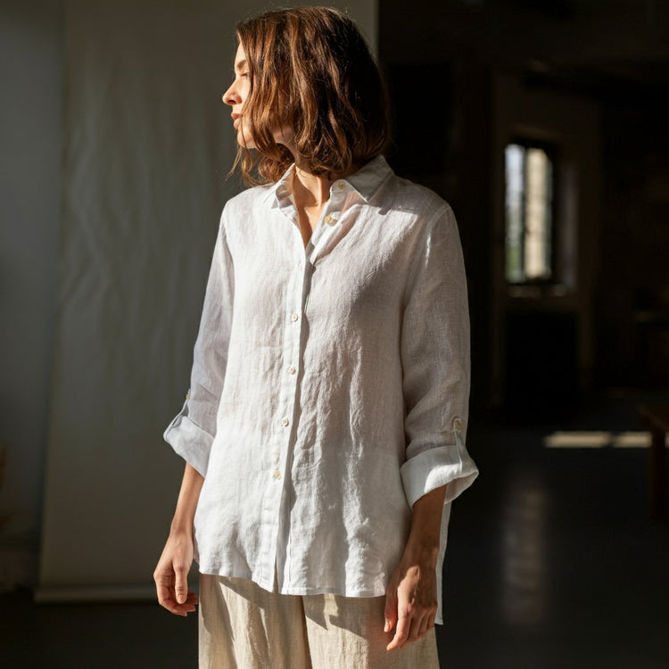 Linen Button Up Shirt for Women Collection by OrganoLinen Linen Button Up Shirt for Women Collection by OrganoLinen