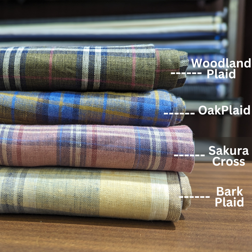 Check Shirting Plaid Fabrics : Pure Linen Fabric, Use: Shirts, Dresses, Tops, Palazzos - OrganoLinen