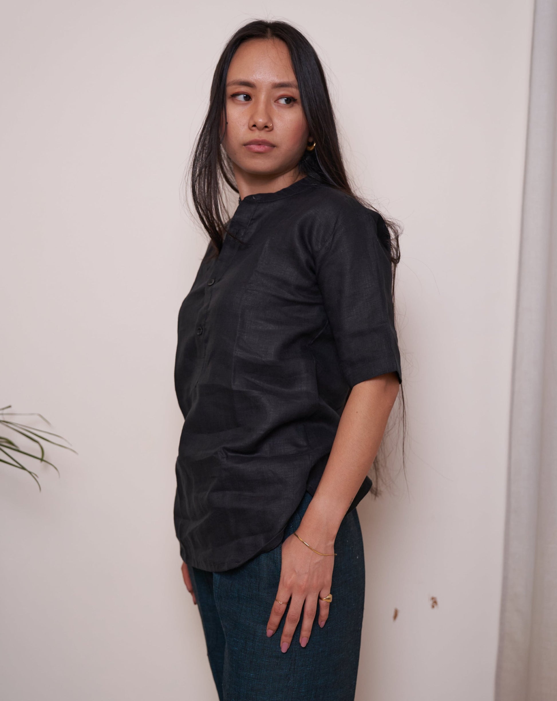 EVIE Linen Kurta inspired Shirt - OrganoLinen