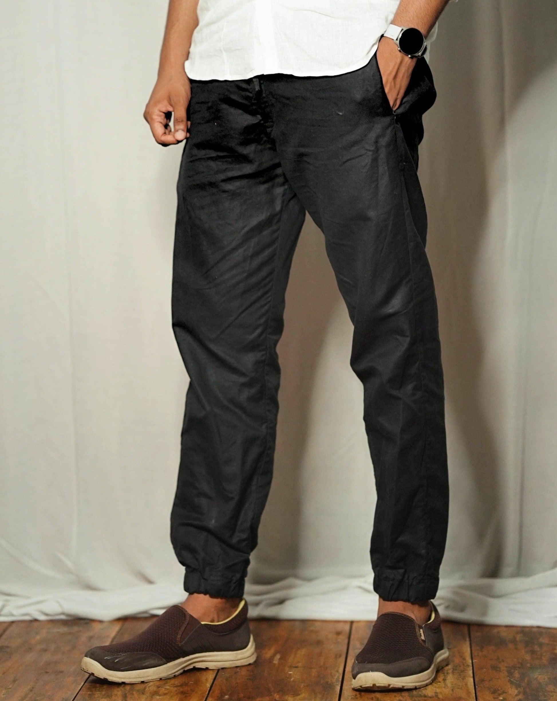 ARLO Men's Linen Jogger Pants – Half Elastic Waist, Zipper Pocket (customizable)
