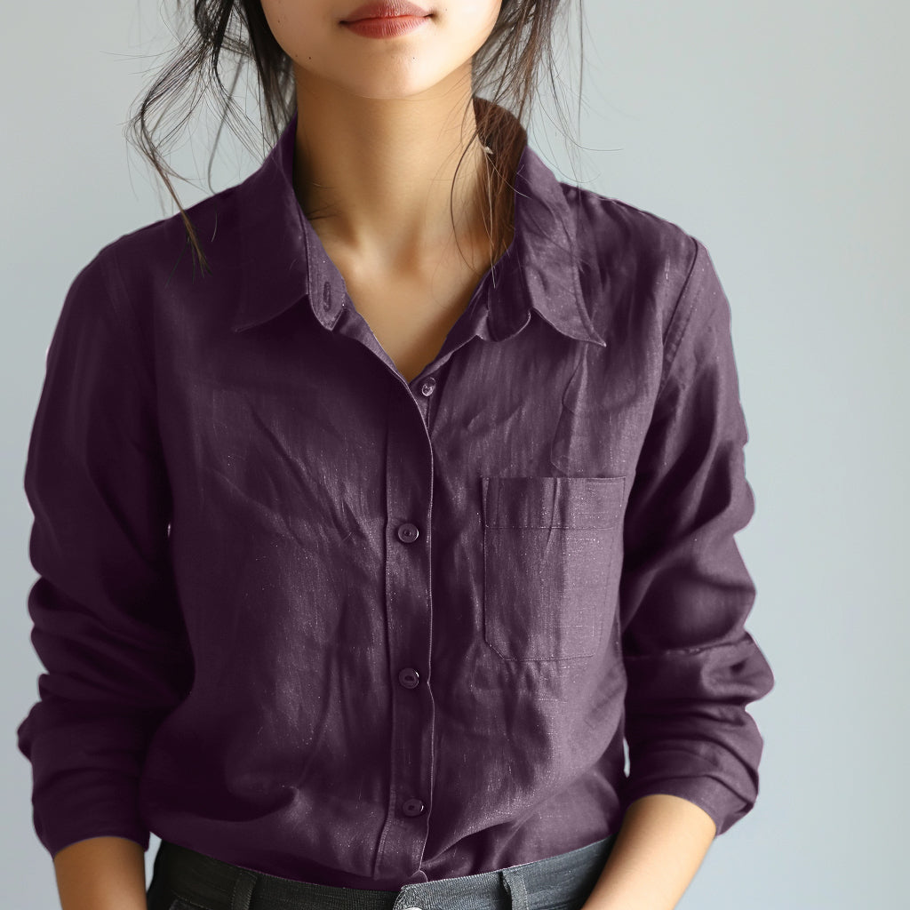 Women's Red Linen Shirt – Ember by OrganoLinen