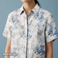 Women's Blue Printed Linen Shirt – Harbortide by OrganoLinen