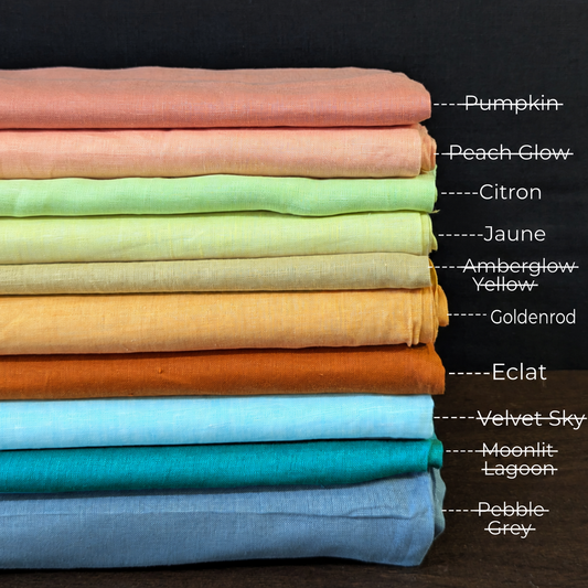 Pure Plain Linen Fabric MULTI set : Used for Shirts, Dresses, Tops, Bedding
