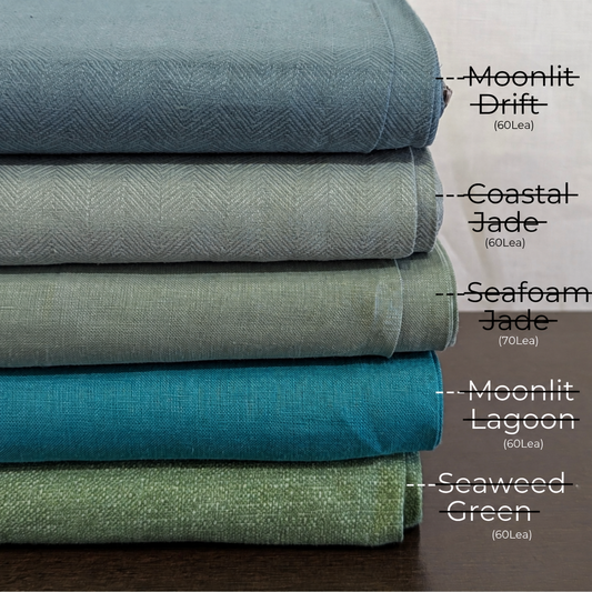 FORREST LAKE Pure Linen Green Fabrics, For Shirts and Tops