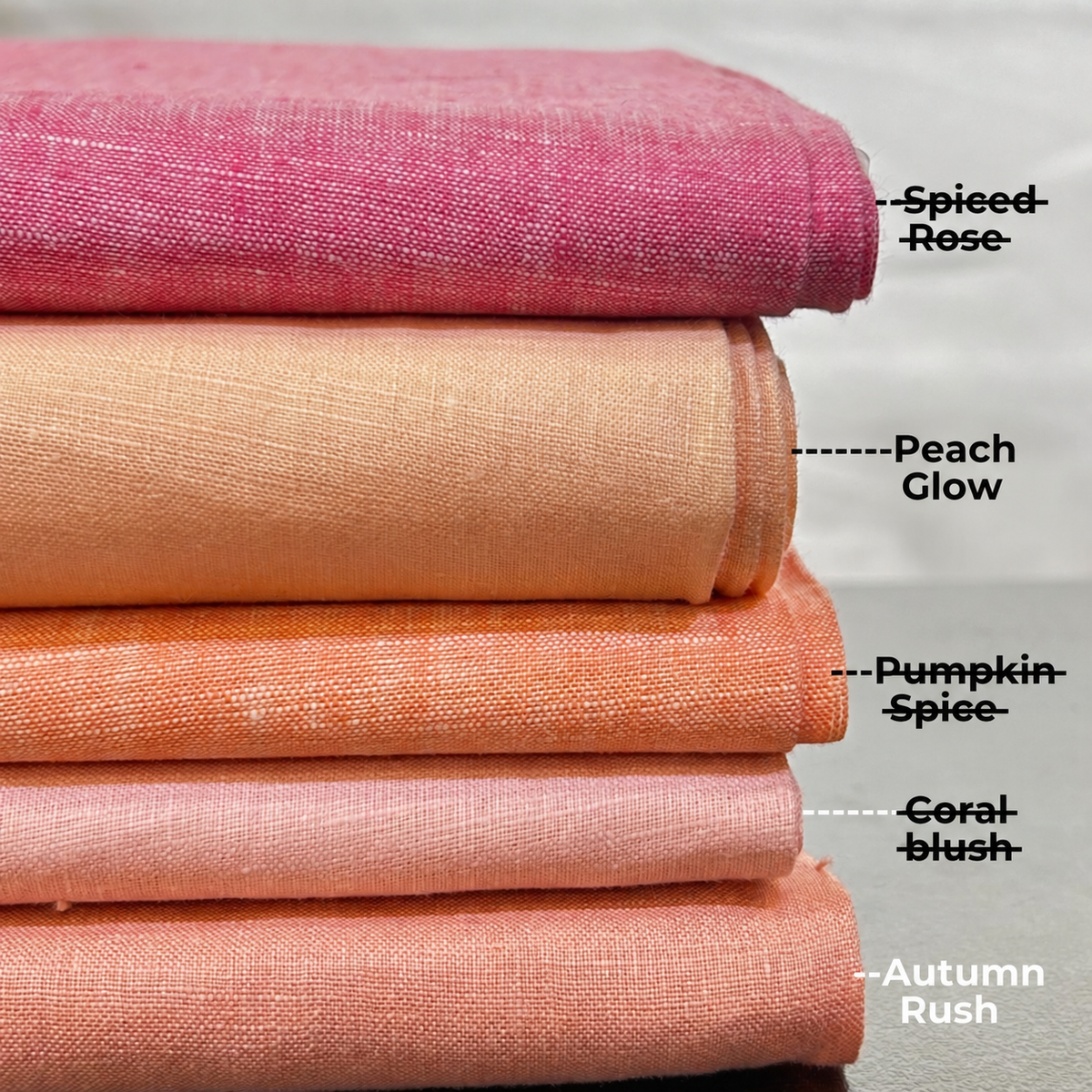 Pure Linen Fabric Pinks – Autumn Spray by OrganoLinen