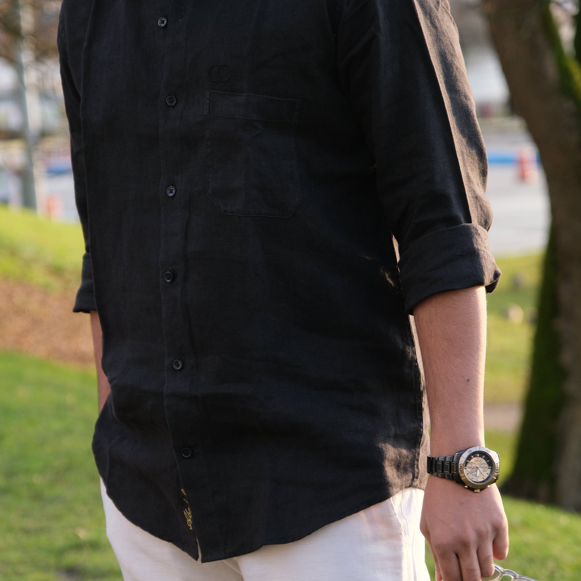 monogrammed mens dress shirts SIGNATURE Linen Shirt for Men – Monogrammed & Custom Fit