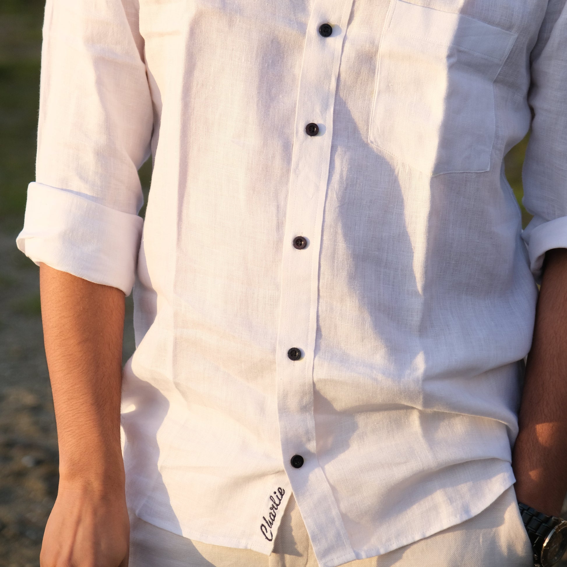 monogrammed dress shirts SIGNATURE Linen Shirt for Men – Monogrammed & Custom Fit