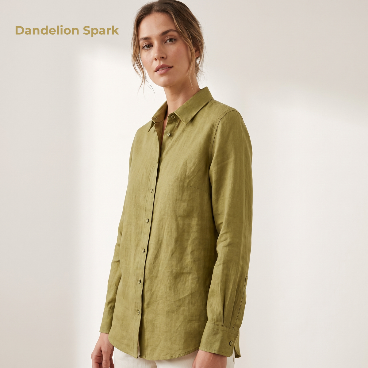 Women's Yellow Linen Shirt – Sunny by OrganoLinen