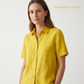 Women's Linen Shirt in Dandelion Yellow – Sunny by OrganoLinen