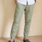 Men's linen joggers in Pistachio Mist with loafers – Axel by OrganoLinen