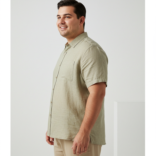 dress shirts for plus size men Men's Plus Size Linen Shirt