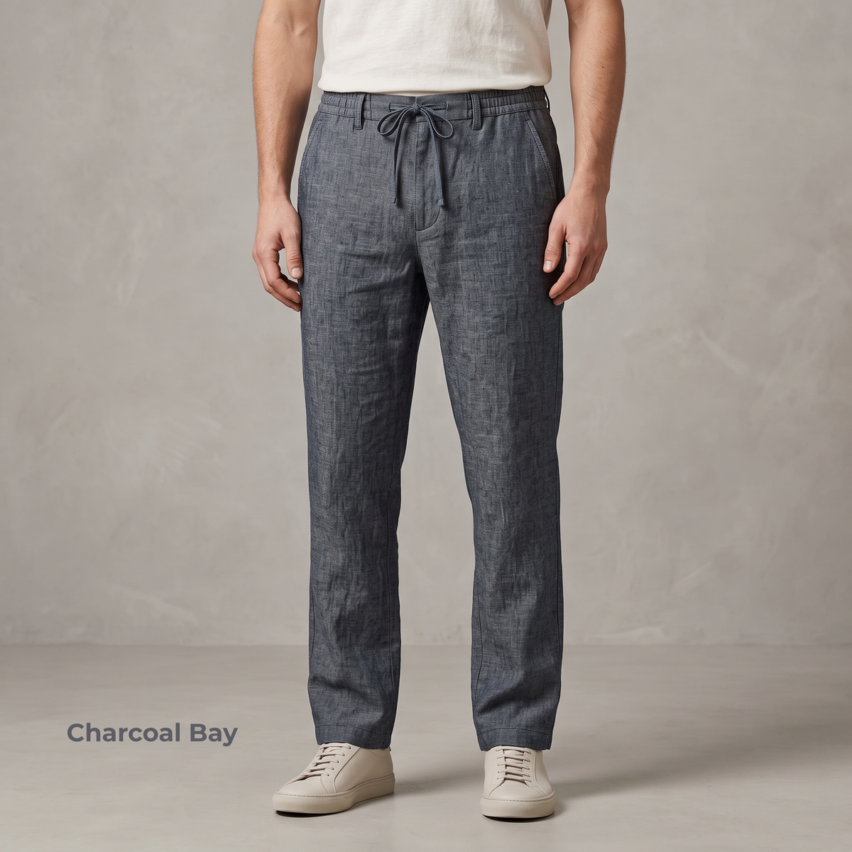 Men's Pure Linen Pants in Charcoal Bay – Echo by OrganoLinen