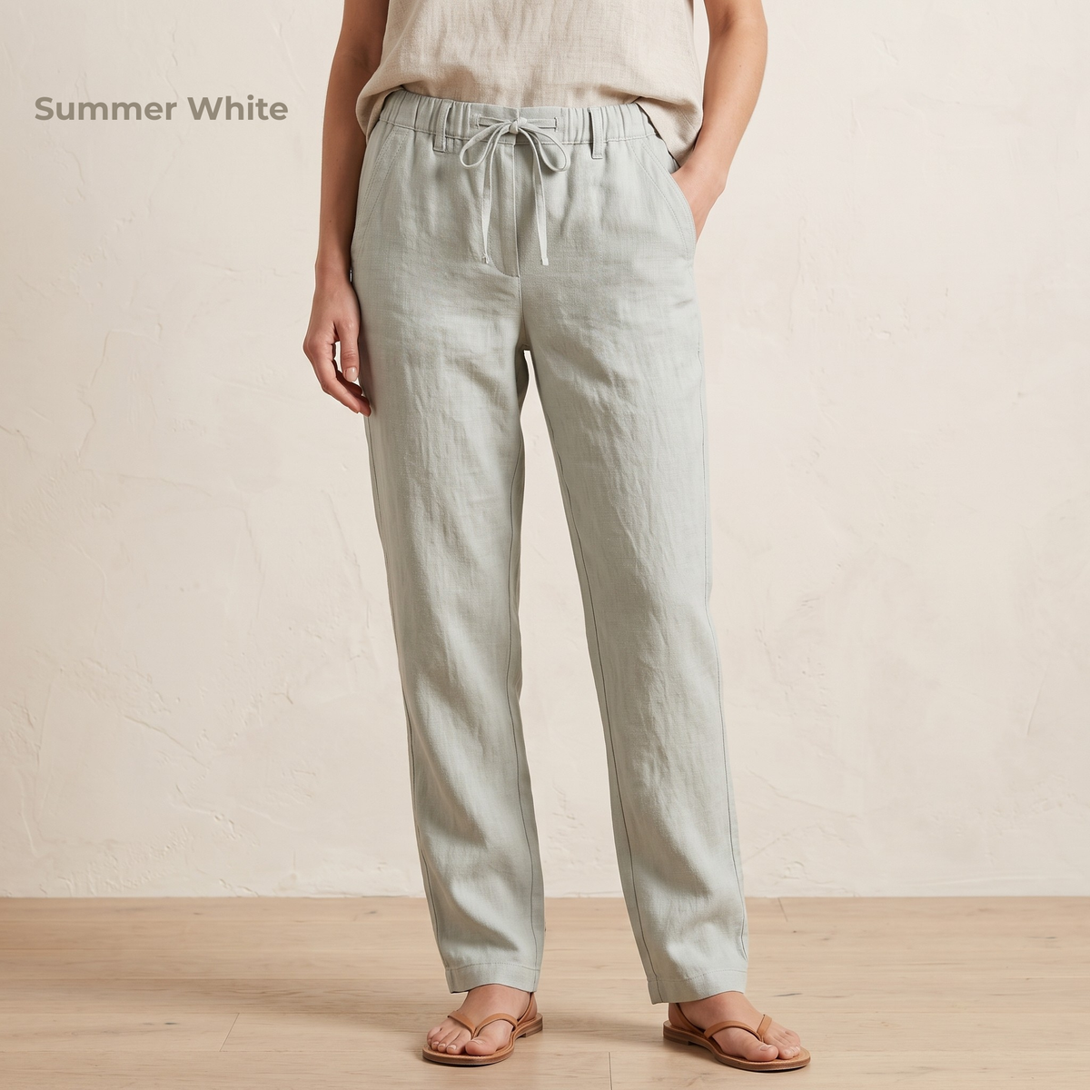 Men's Pure Linen Pants in Summer White – Echo by OrganoLinen