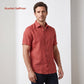 Men's Linen Shirt in Scarlet Saffron – Ember by OrganoLinen