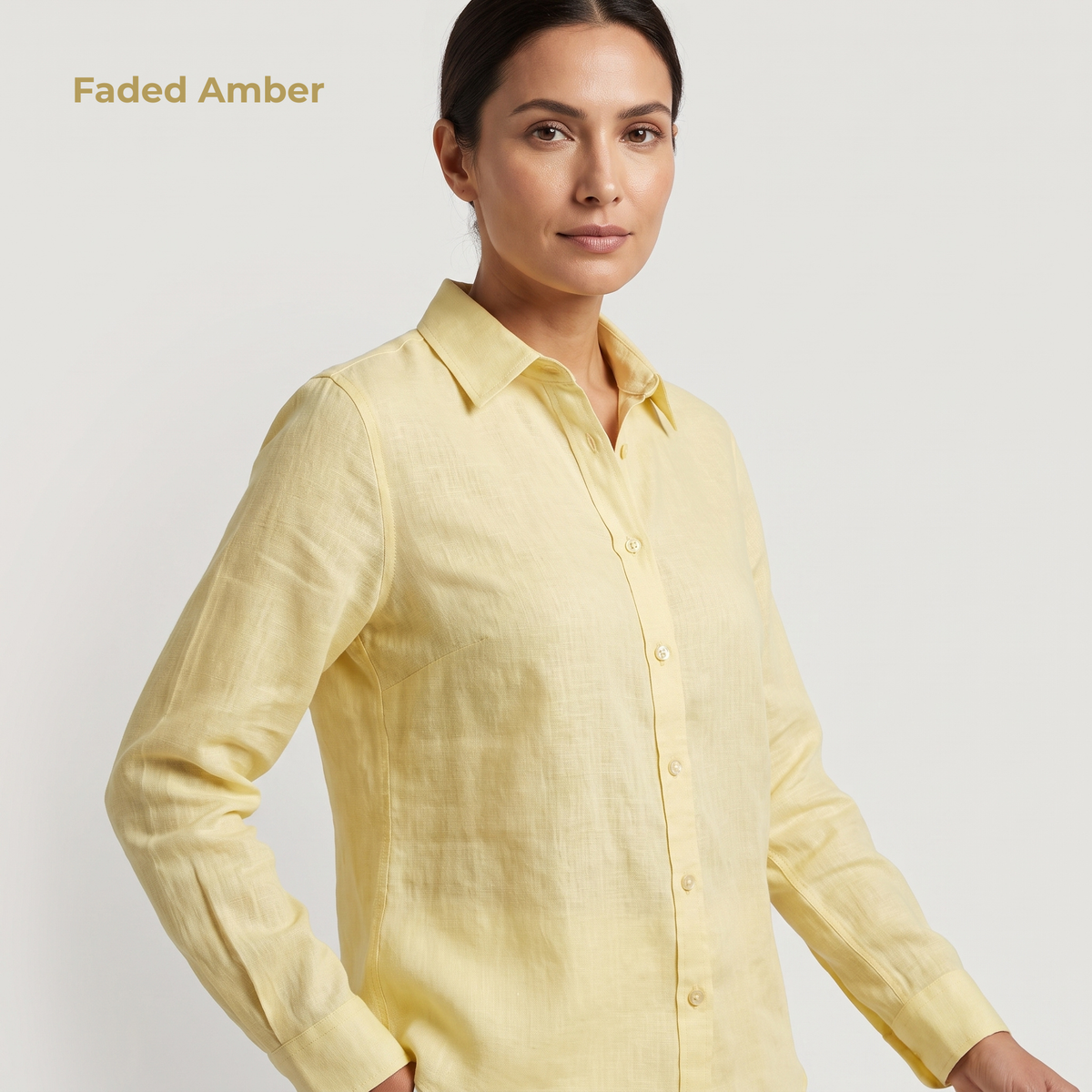 Women's Yellow Linen Shirt – Sunny by OrganoLinen