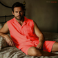 Men's Pure Linen Pajamas Sleeveless Top & Shorts Set – Rex by OrganoLinen