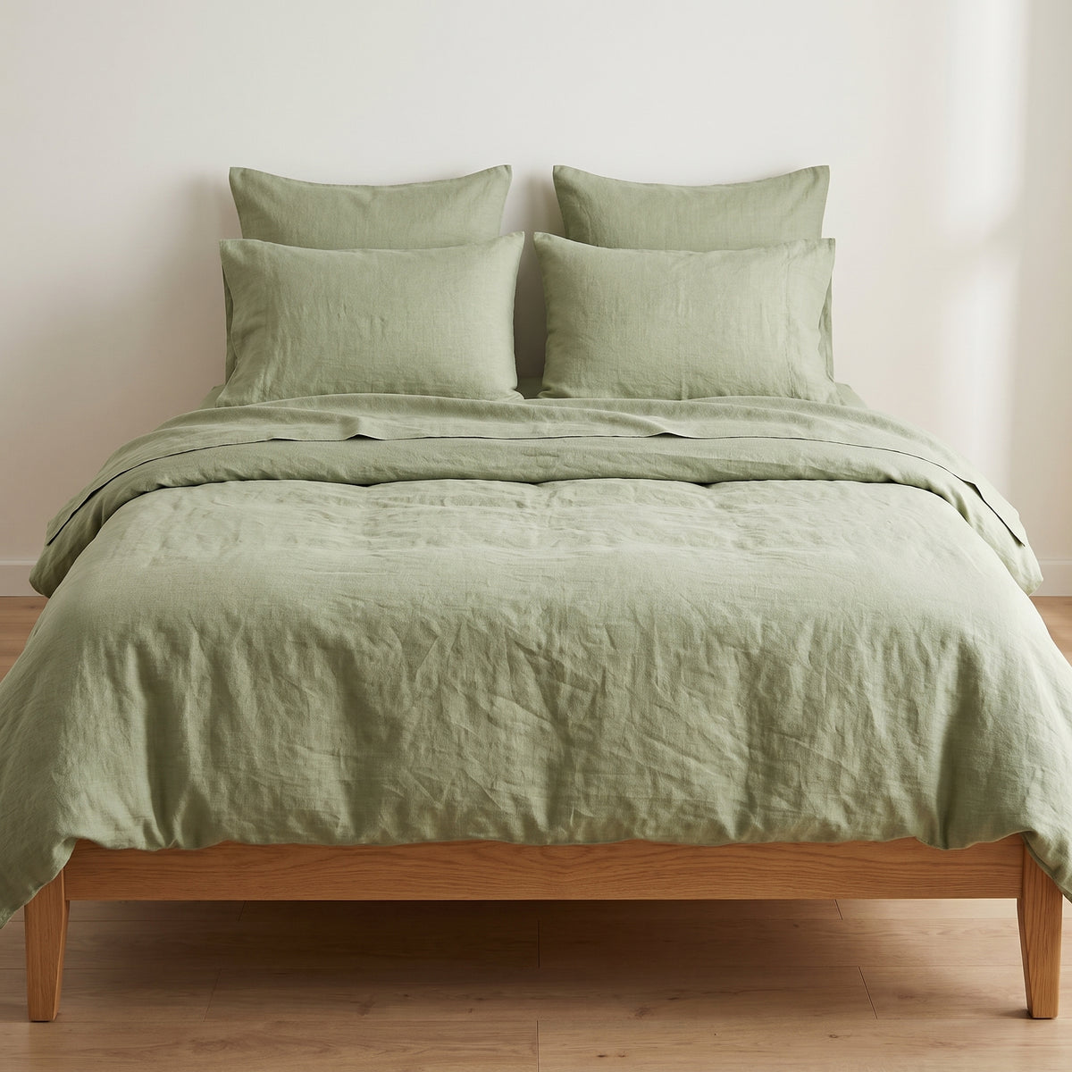 REVERIE Linen Bed Set – Duvet Cover, Fitted & Flat Sheet, 2 Pillowcases
