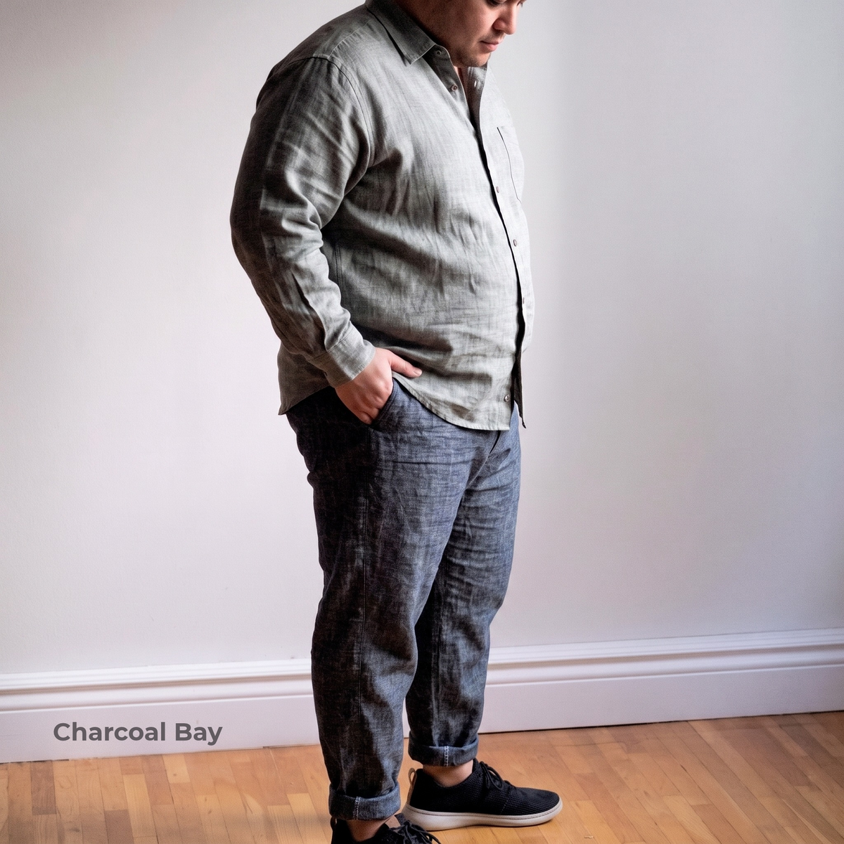 Men's Plus Size Pure Linen Pants in Charcoal Bay – Hugo by OrganoLinen