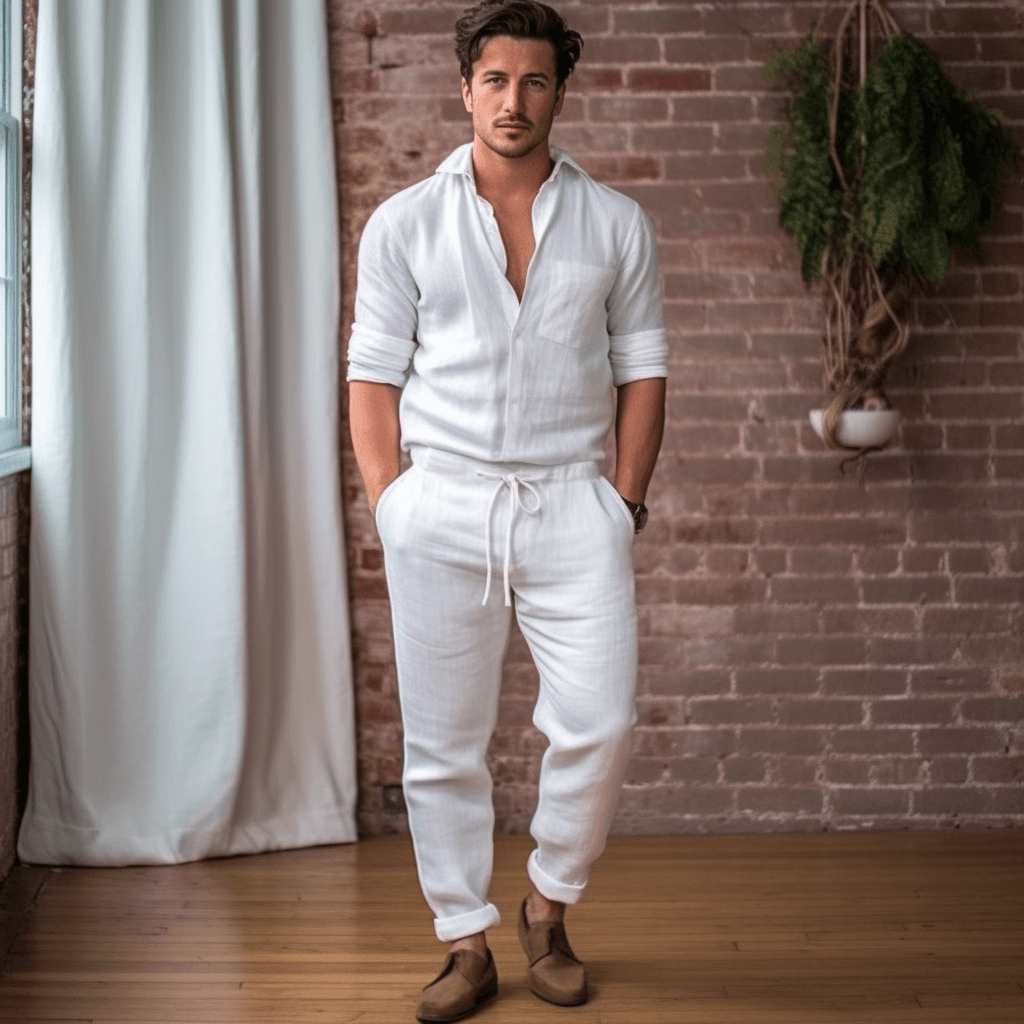 Men's Linen CORD Set - HUGO Pants & CONCORD Shirt | Breathable Loungewear