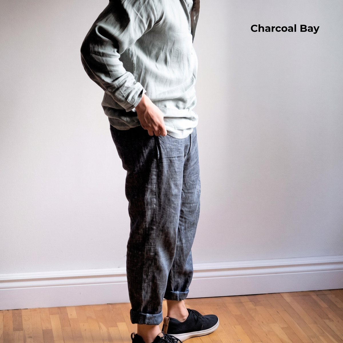 Men's Pure Linen Pants in Charcoal Bay – Hugo by OrganoLinen