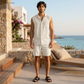 Men's Pure Linen Set in Soft Pearl – Haven by OrganoLinen