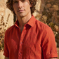Men's Linen Shirt in Burned Ochre – Ember by OrganoLinen