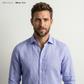 HARBOR-MLS Men's Blue Linen Shirt – Long Sleeve, Custom Fit