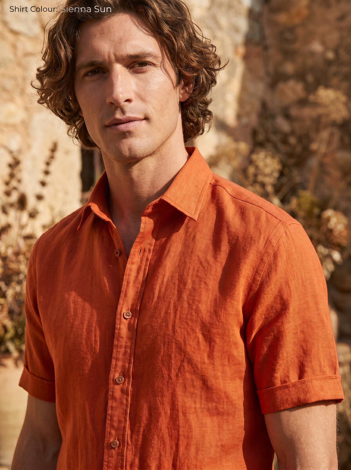 Men's Red Linen Shirt – Ember by OrganoLinen