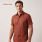 Men's Linen Shirt in Golden Ruby – Ember by OrganoLinen