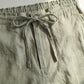 Men's linen pants waistband with drawstring in Pistachio Mist – OrganoLinen