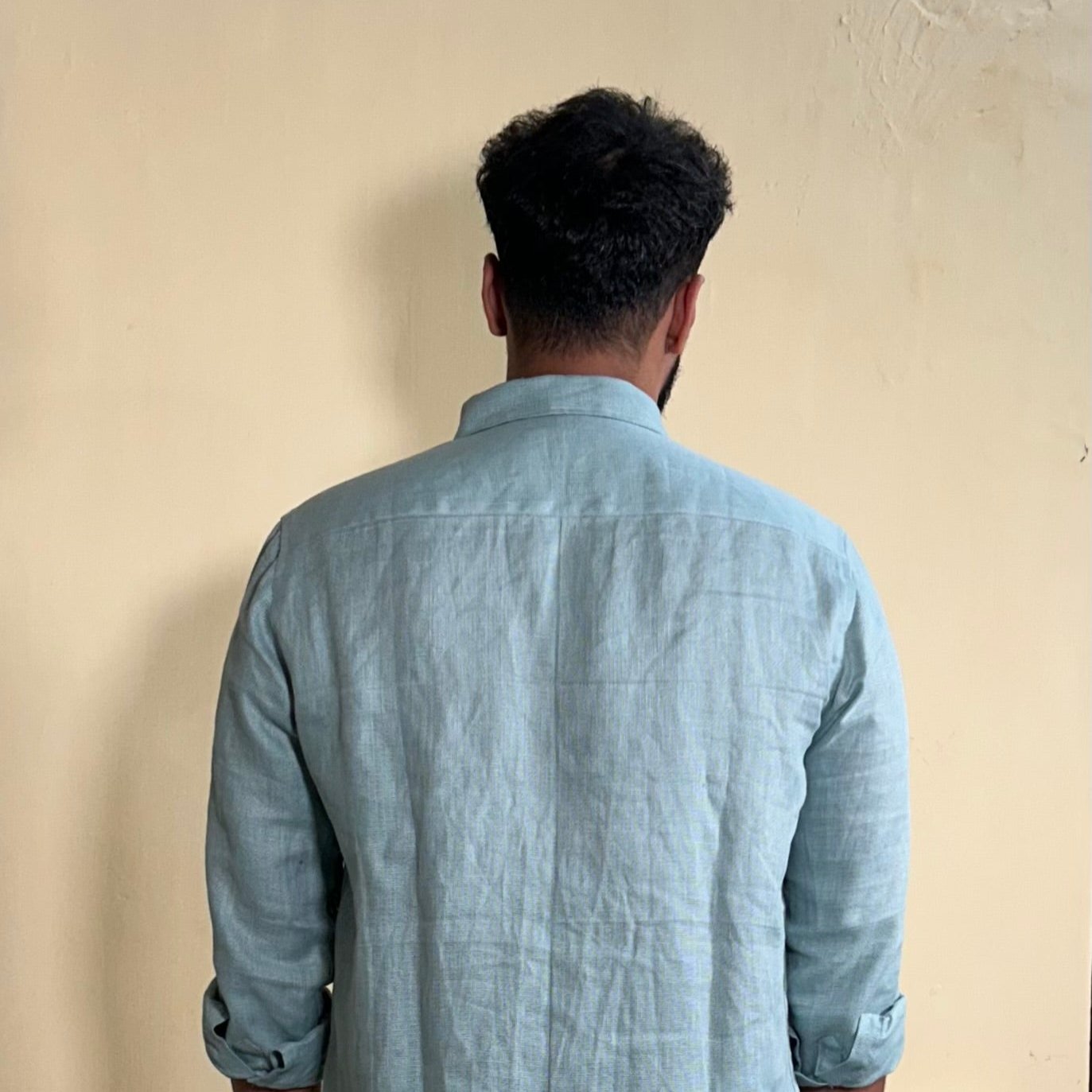 FEATHER Men's Textured Linen Shirt  Custom Net Weave