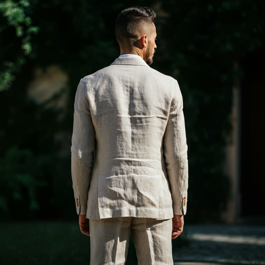BLANC Men's White Linen Suit – Unlined 2-Piece Custom