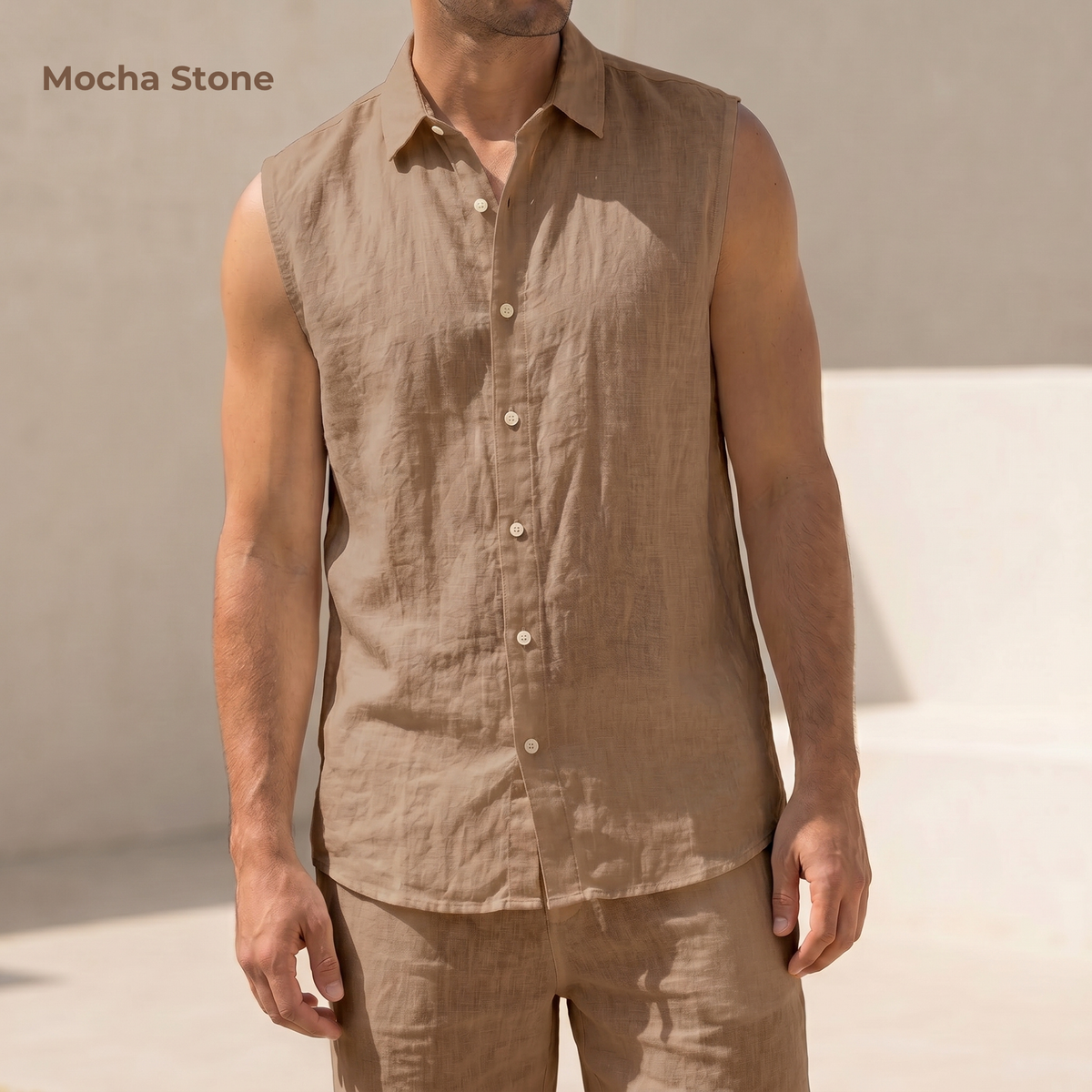 Men's Pure Linen Set in Mocha Stone – Haven by OrganoLinen